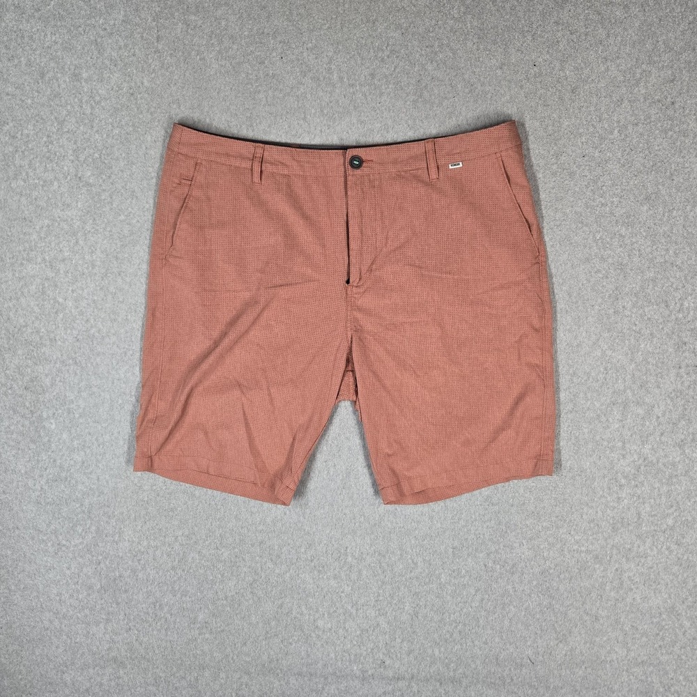 Linksoul Men Shorts 38 Orange Boardwalker AC Chino Stretch Quick Dry 9" Inseam